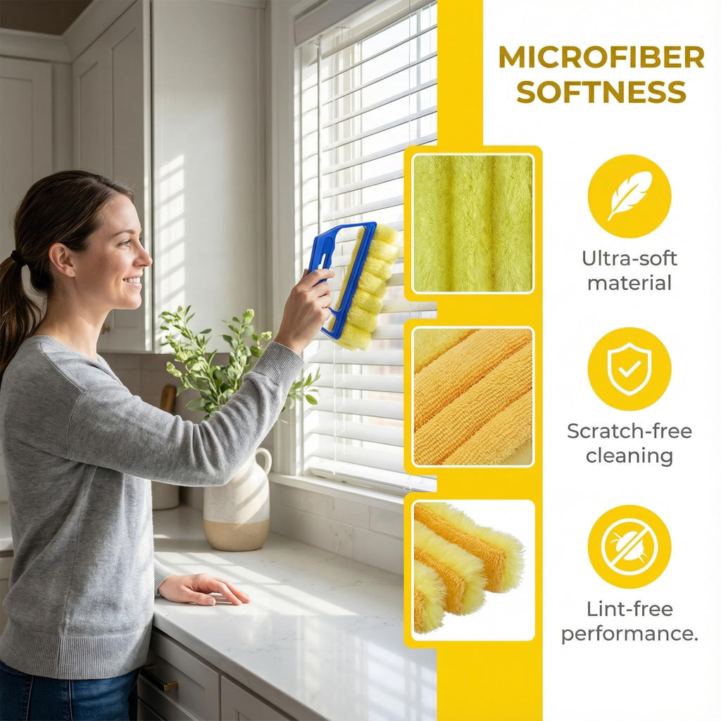 Washable Blind Cleaner Tool, Blind Duster, Microfiber Dusting Brush for Venetian Blinds, Window Shutters, Air Conditioner Vents(2-Pack)
