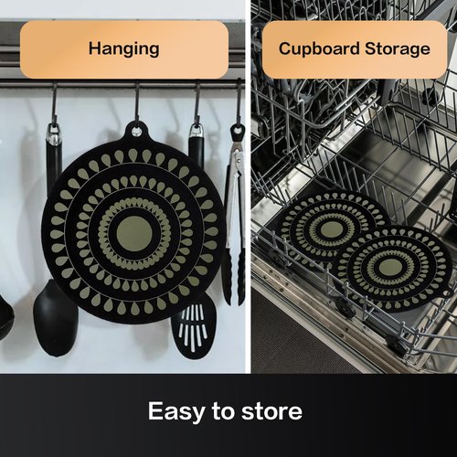 9.5 Inch Thermochromic Silicone Induction Cooktop Protect Mat,2Pcs Induction Cooktop Protective Cover,Non-Slip Pads to Prevent Pots and Pans from Sliding While Cooking