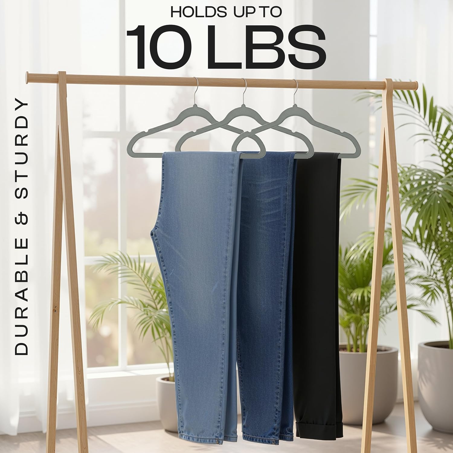 Utopia Home Velvet Hangers - 150 Pack Luxury Non-Slip Slim Coat & Pant Hangers | Strong Space-Saving Design, Grey