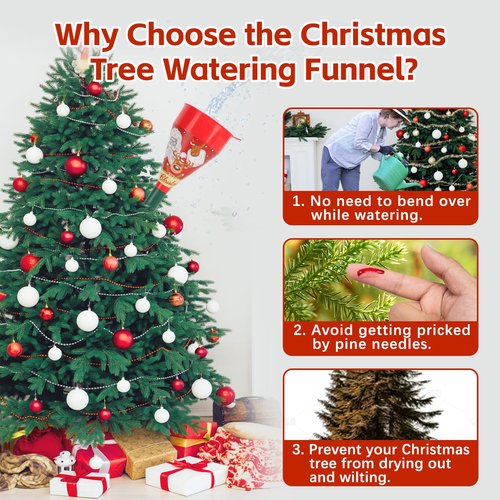 Bagrox Christmas Tree Watering Funnel, Christmas Tree Watering System with Long Funnel, Plant Watering Tool, Christmas Tree Watering Cans