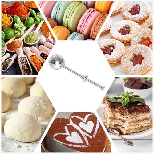 HULISEN Flour Duster - One-Handed 304 Stainless Steel Baking Shaker | Perfect for Powdered Sugar & Flour