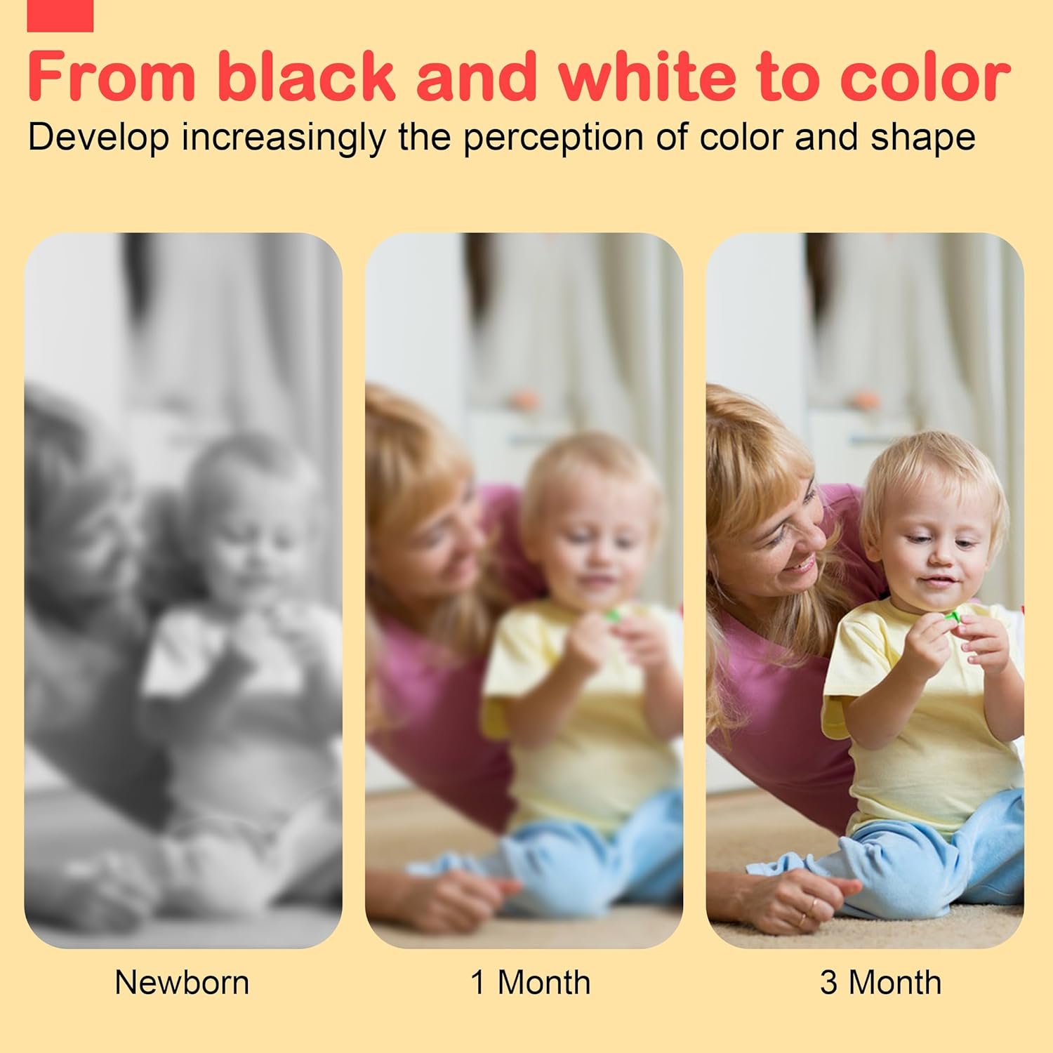 URMYWO Black and White Baby Toy - Soft Tummy Time Sensory Book for Newborns 0-12 Months | Visual Stimulation Gift