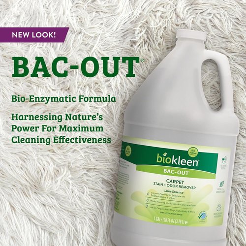 Biokleen Bac-Out Enzyme Cleaner - Eco-Friendly Stain & Odor Remover for Pets | 128 Ounces, Lime Scent