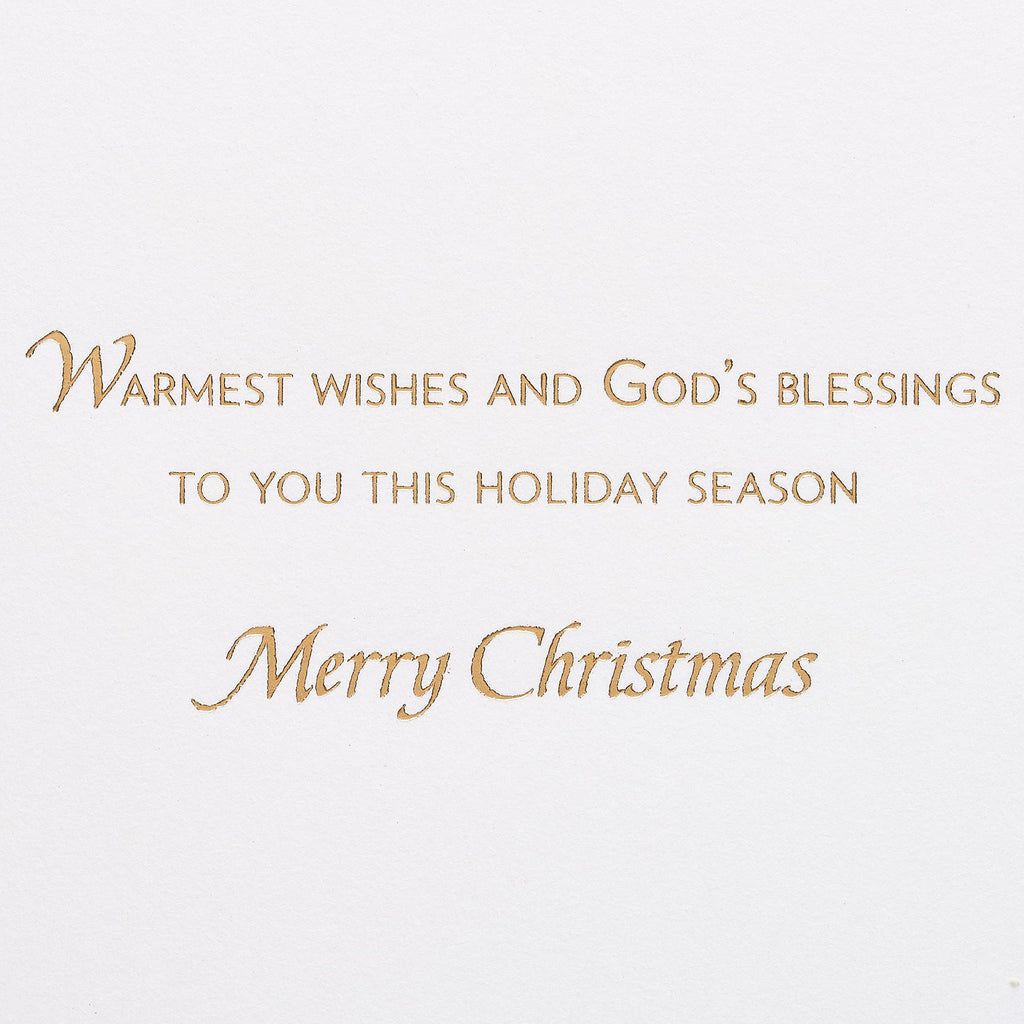 Papyrus Religious Christmas Card with Wooden Manger Nativity Scene (A Child is Born)