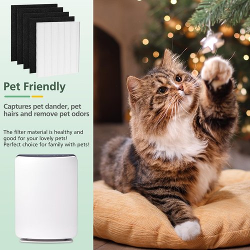 D480 Replacement Filter D4 Compatible with Winix D480 Air Purifier Part No. 1712-0100-00, Includes 1 HEPA and 4 Activated Carbon Filters (1+4)