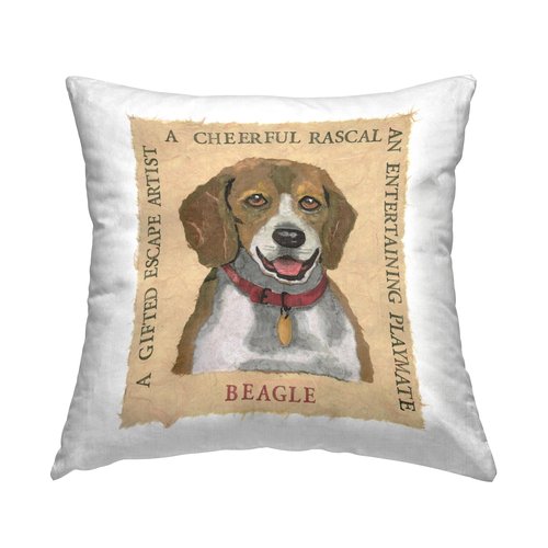 Stupell Industries Fun Beagle Pet Phrases Design by Nancy Overton Throw Pillow