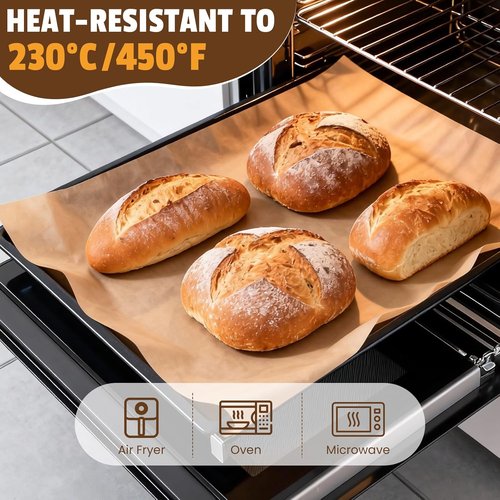 CAREGY Unbleached Parchment Paper Sheets - 480 Pcs, 12 x 16 Inch, Non-Stick for Baking & Cooking