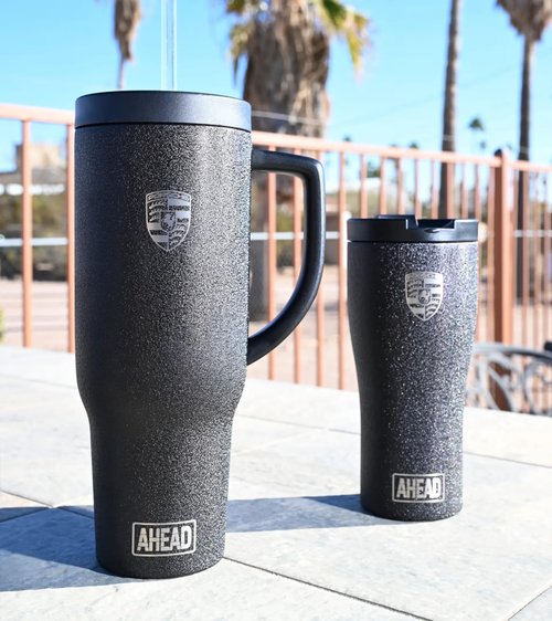 Porsche Theral Travel Cup in Matte Black with Straw