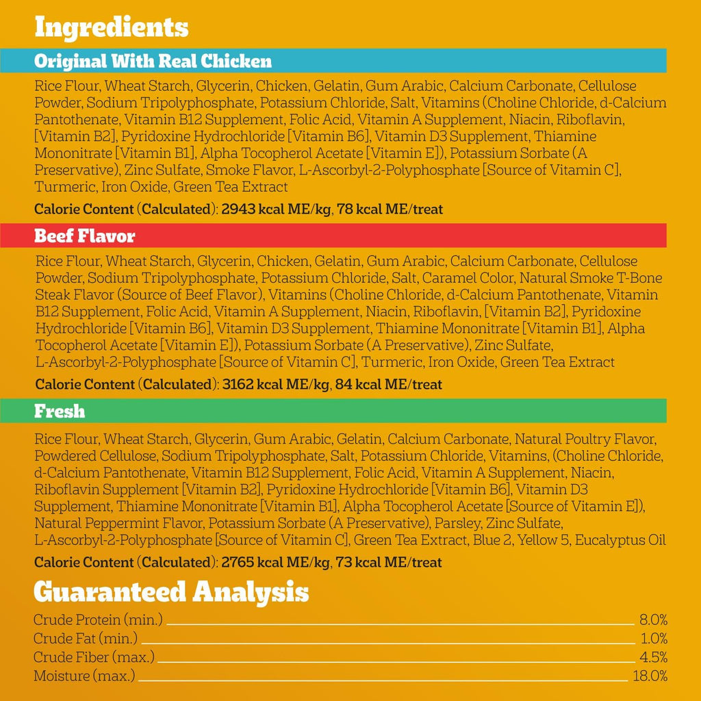 Pedigree Dentastix Large Dog Treats - Original Beef & Fresh Flavor | 2.73 lb Variety Pack (51 Treats)
