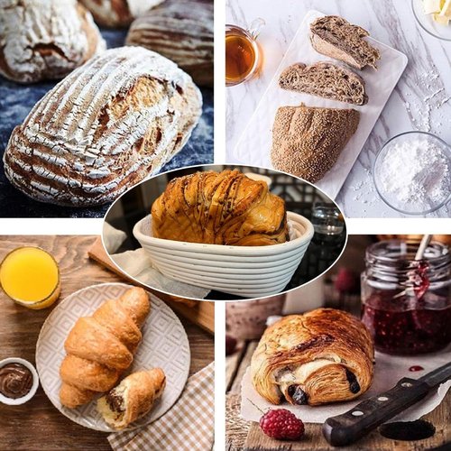 Banneton 10 Inch Oval Bread Proofing Basket - 2 Pack Sourdough Baking Supplies for Fermentation