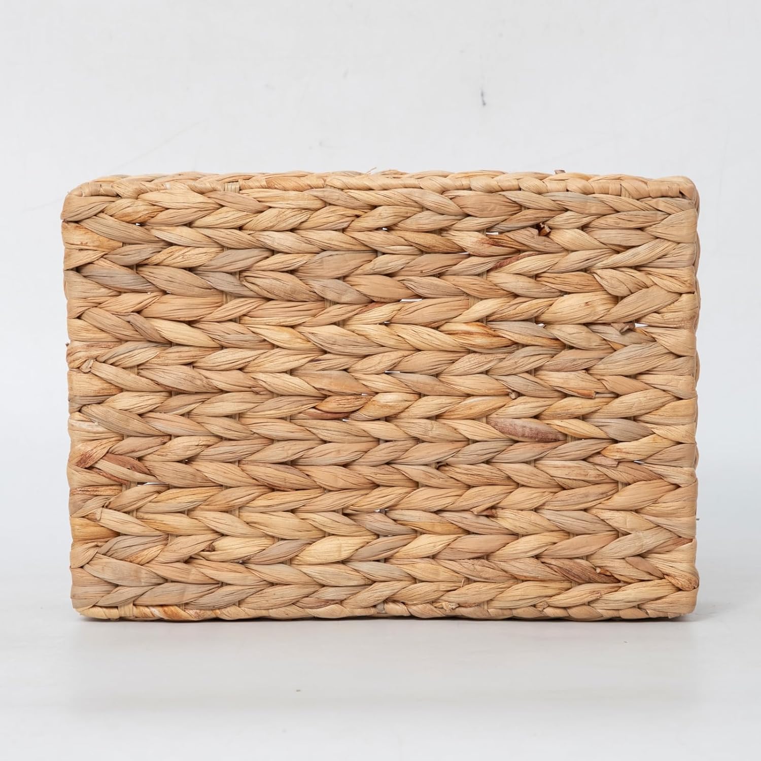 Water Hyacinth Storage Basket - Small Rustic Woven Organizer with Handle for Home & Office Decor