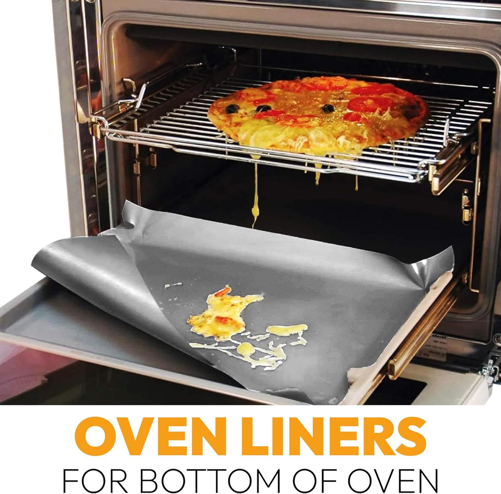 Silver Teflon Liner Roll - Versatile Non-Stick Oven, Stovetop & Grill Mat (75” x 17”) - Custom Fit