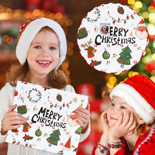 Christmas Vacation Advent Calendar - 24-Day Countdown with 2 DIY Charm Bracelets for Girls & Women