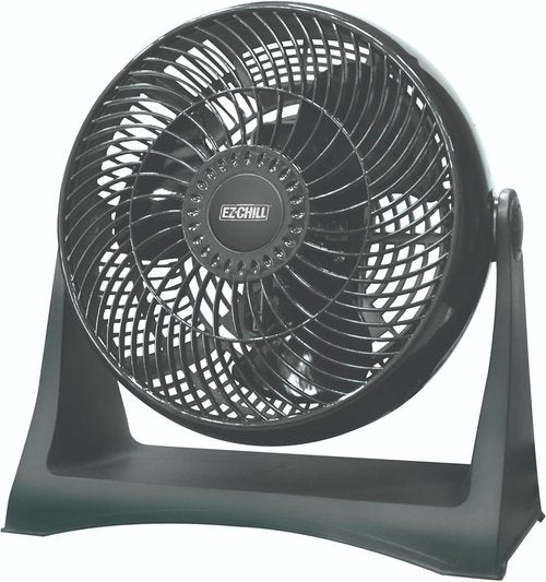 EZ-Chill 8" High-Velocity Wall-Mountable Fan - 3-Speed, Adjustable Tilt, Black Finish