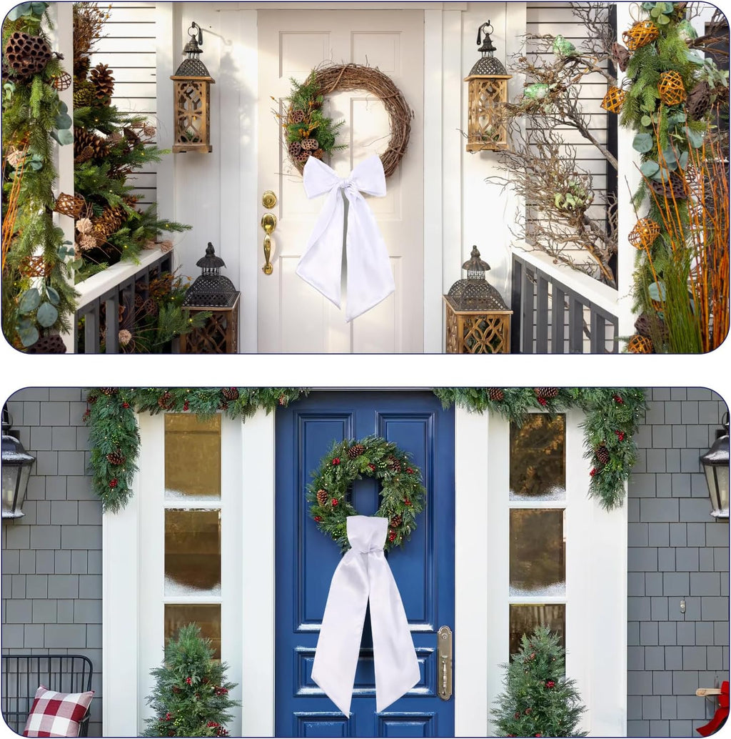 Skiennix Wreath Sash - Blank White Sash for Monogram Embroidery | 5" W x 54" L (2 Pack)