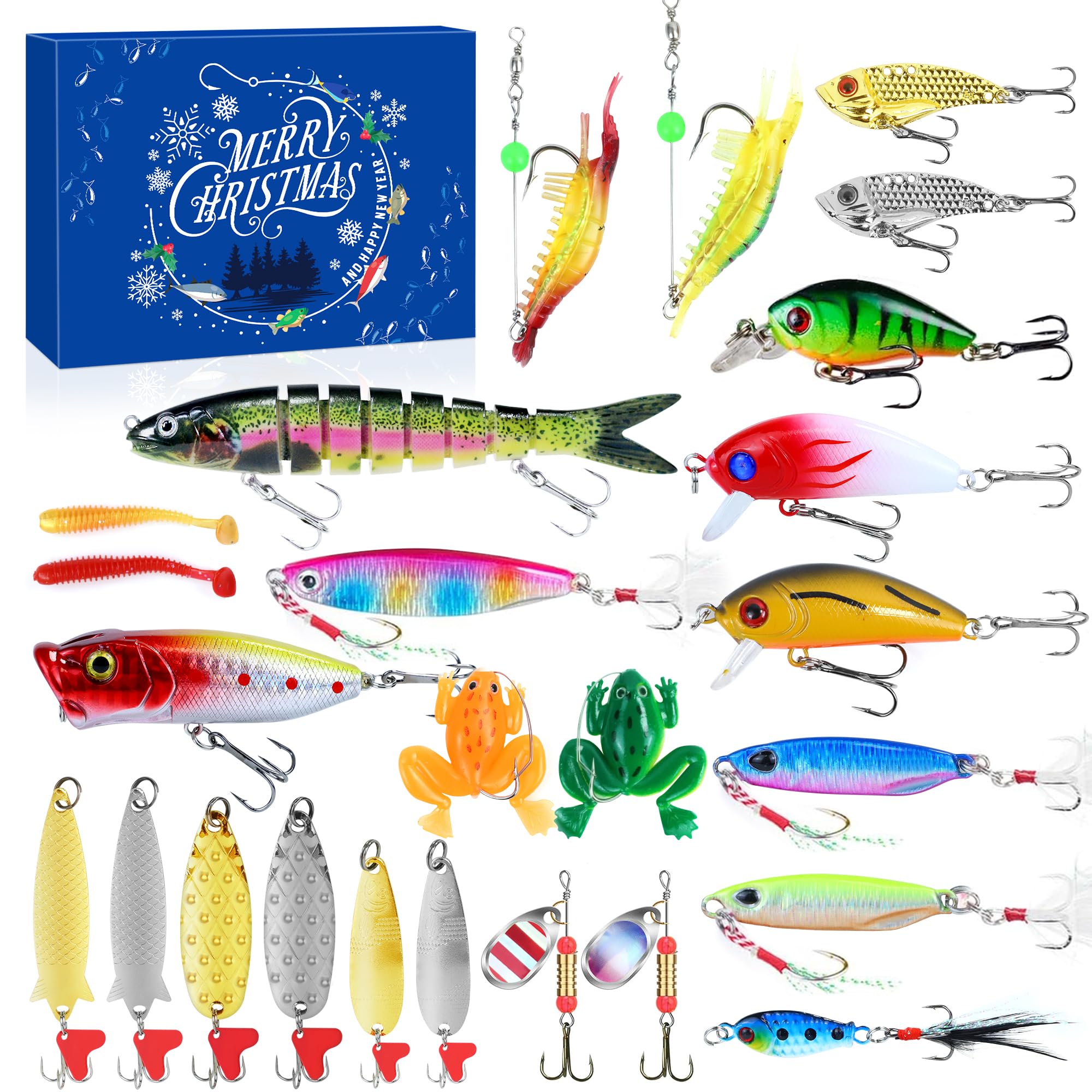 Fishing Advent Calendar 2025 for Teen Boys Adult Fisher Men Fishing Lures Advent Calendar 2025 for Christmas Countdown Adv ent Fishing Gear Cale ndar 2025 Christmas Gifts for Teens Men