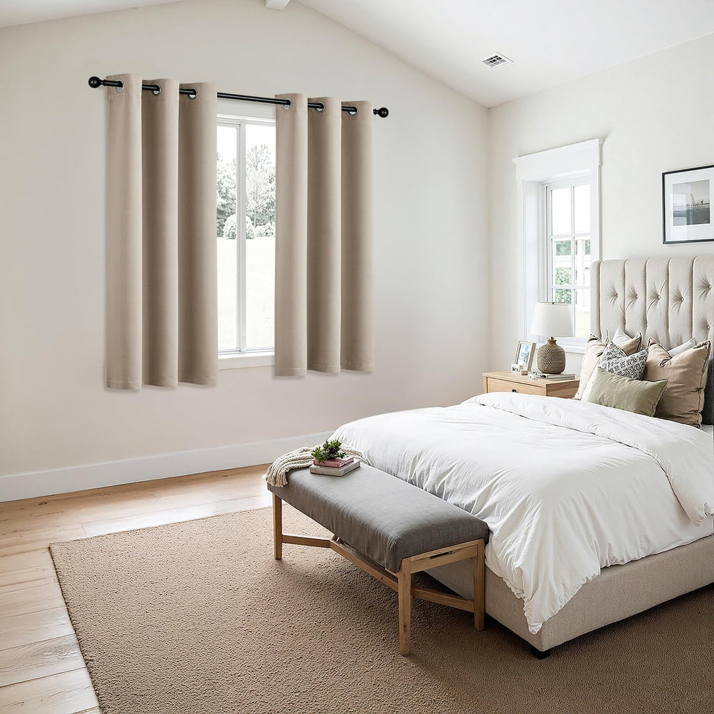 MIULEE Taupe Blackout Curtains - Thermal Insulated Room Darkening Drapes | 40 x 54 Inches, 2 Panels