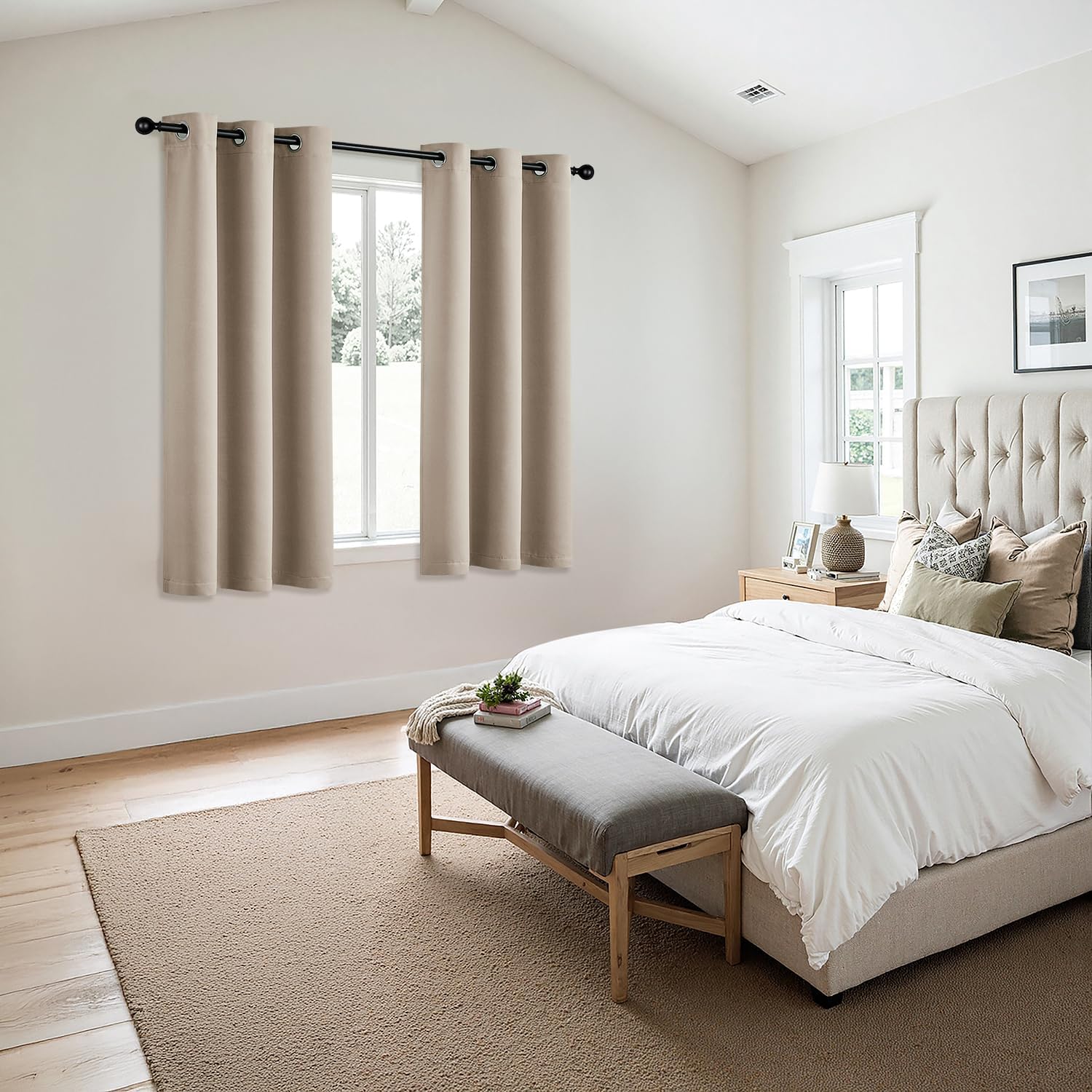 MIULEE Taupe Blackout Curtains - Thermal Insulated Room Darkening Drapes | 40 x 54 Inches, 2 Panels