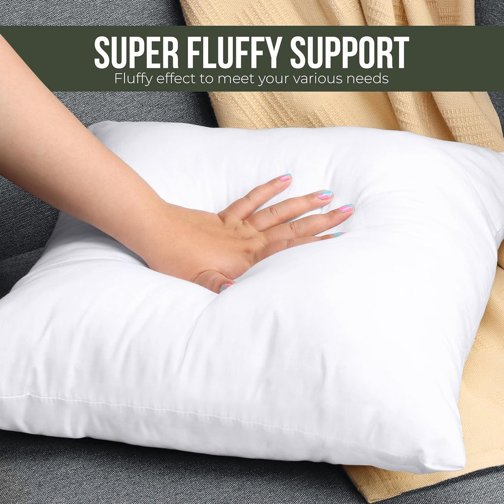 Utopia Bedding Throw Pillow - Fluffy Down Alternative Cushion for Bed & Sofa | 18 x 18 Inches, White