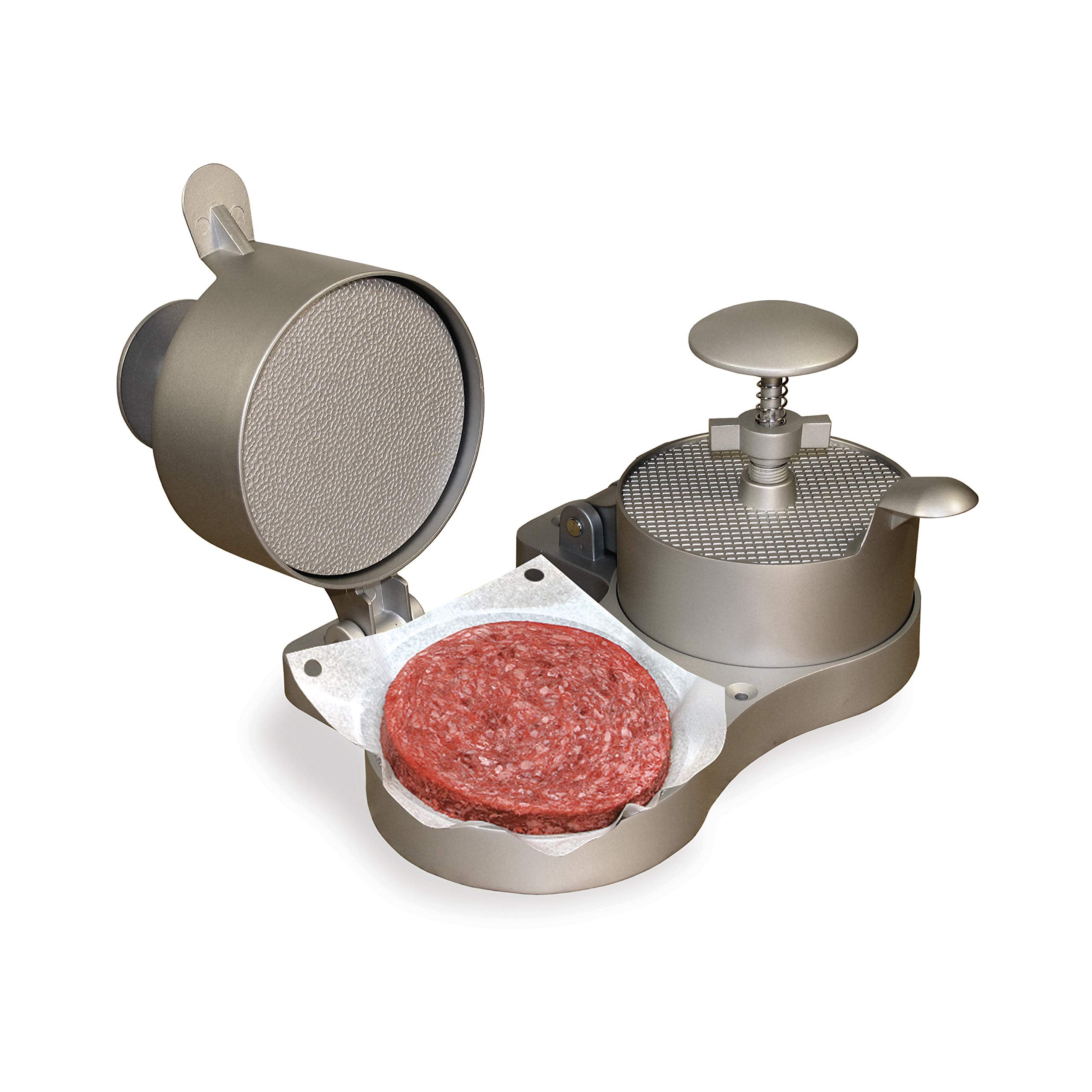 Weston Burger Press, Makes 4 1/2" Diameter Patties for Hamburger, Crab Cakes, Sausage, 1/4lb to 3/4lb, with Spring Ejector for Easy Removal, Double, Non-stick Heavy-Duty Cast Aluminum (07-0701)