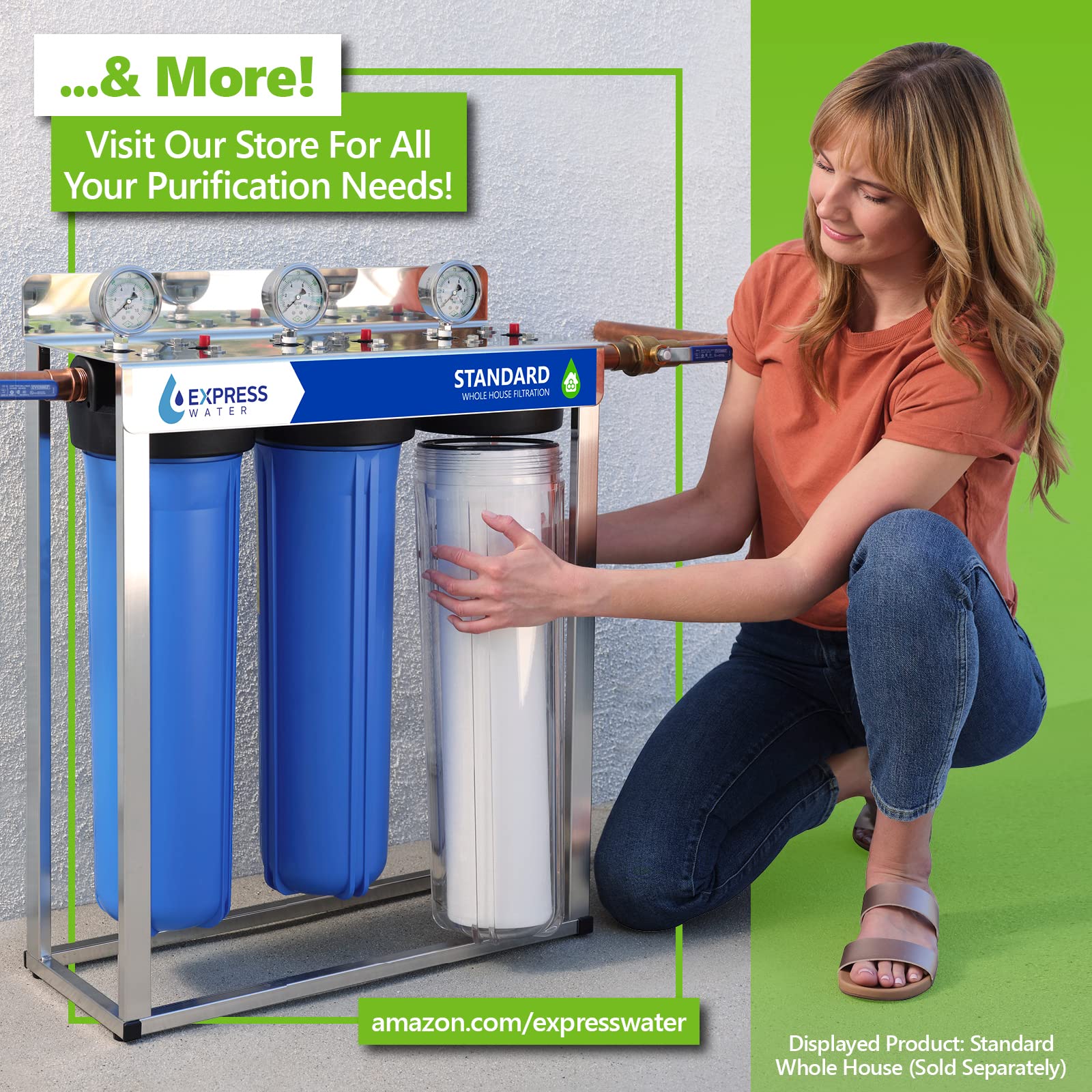Express Water – 6 Month Deionization Reverse Osmosis System Replacement Filter Set – 6 Filters with 100 GPD RO Membrane – 10 inch Size Water Filters