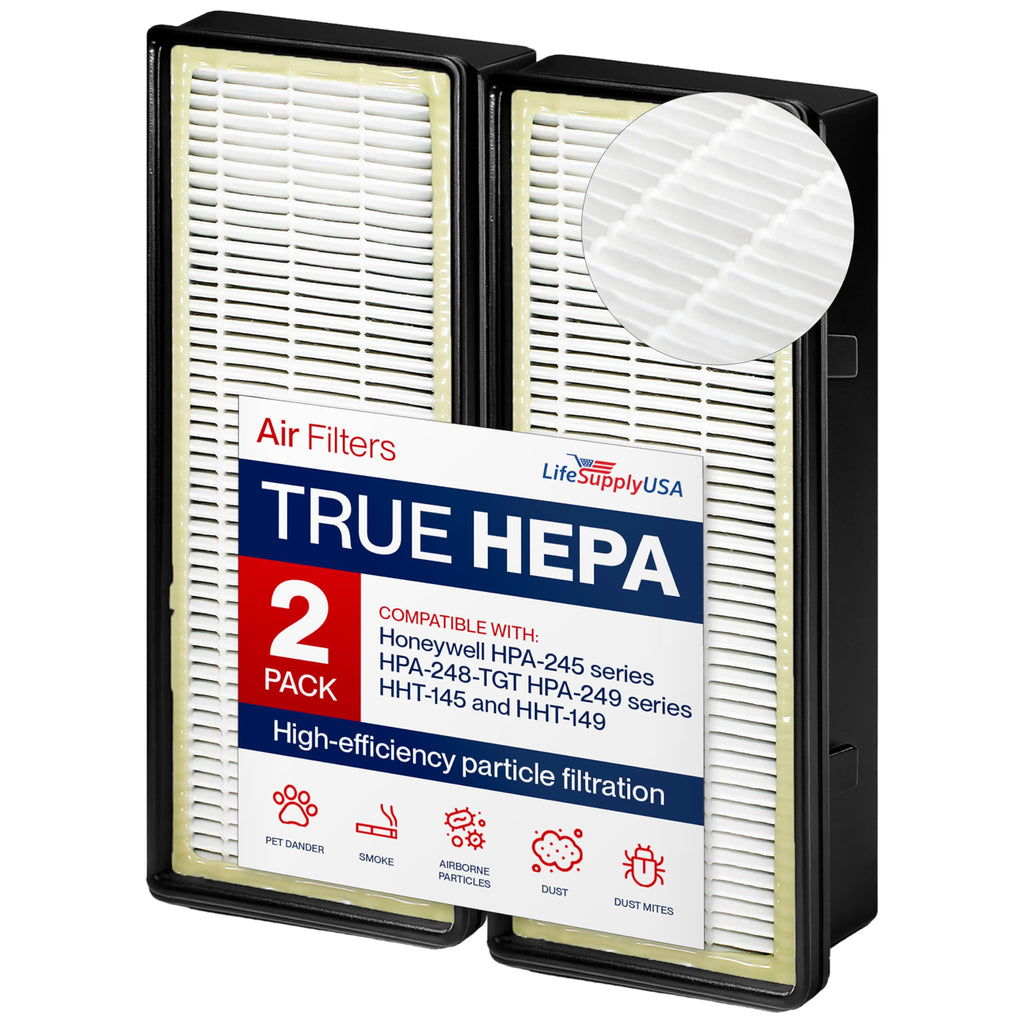 Filter C HRF-C1 HEPA Filter Replacement Compatible with Honeywell HRF-C2 -Fits HHT-011, HHT-080, HHT-081, HHT-085, HHT-090, HHT-145, HHT-149, 16200 Air Purifiers by LifeSupplyUSA (2-Pack)