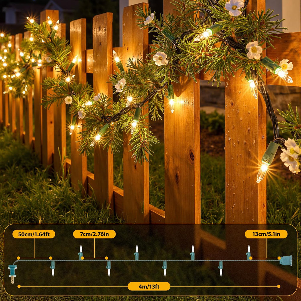 Skiennix 50-Count White Christmas Lights - 13FT Mini String Lights for Indoor/Outdoor Decor
