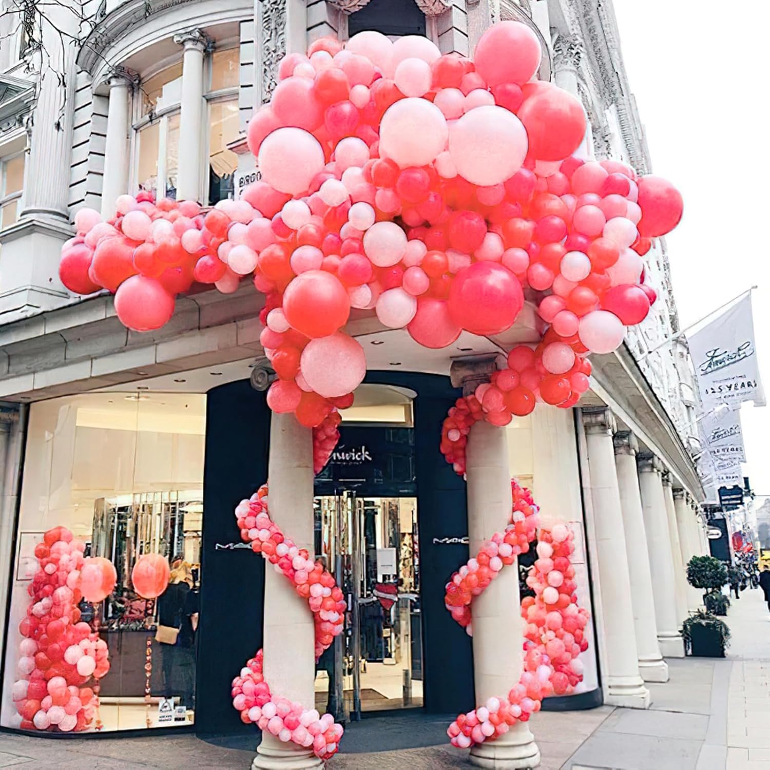 PartyWoo Coral Balloons - 50pcs 12 Inch Pastel Red & Pink Latex Helium Balloons for Celebrations