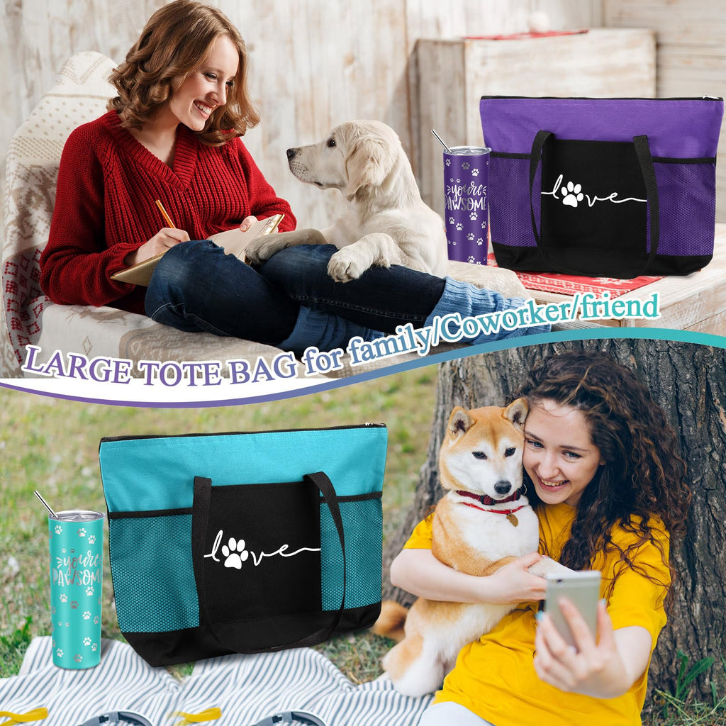Buryeah 8 Pcs Veterinary Receptionist Week Gifts 20oz Tumbler Large Tote Bag Thank You Gift for Vet Tech Dog Cat Groomer Vet Assistant (Multicolor)