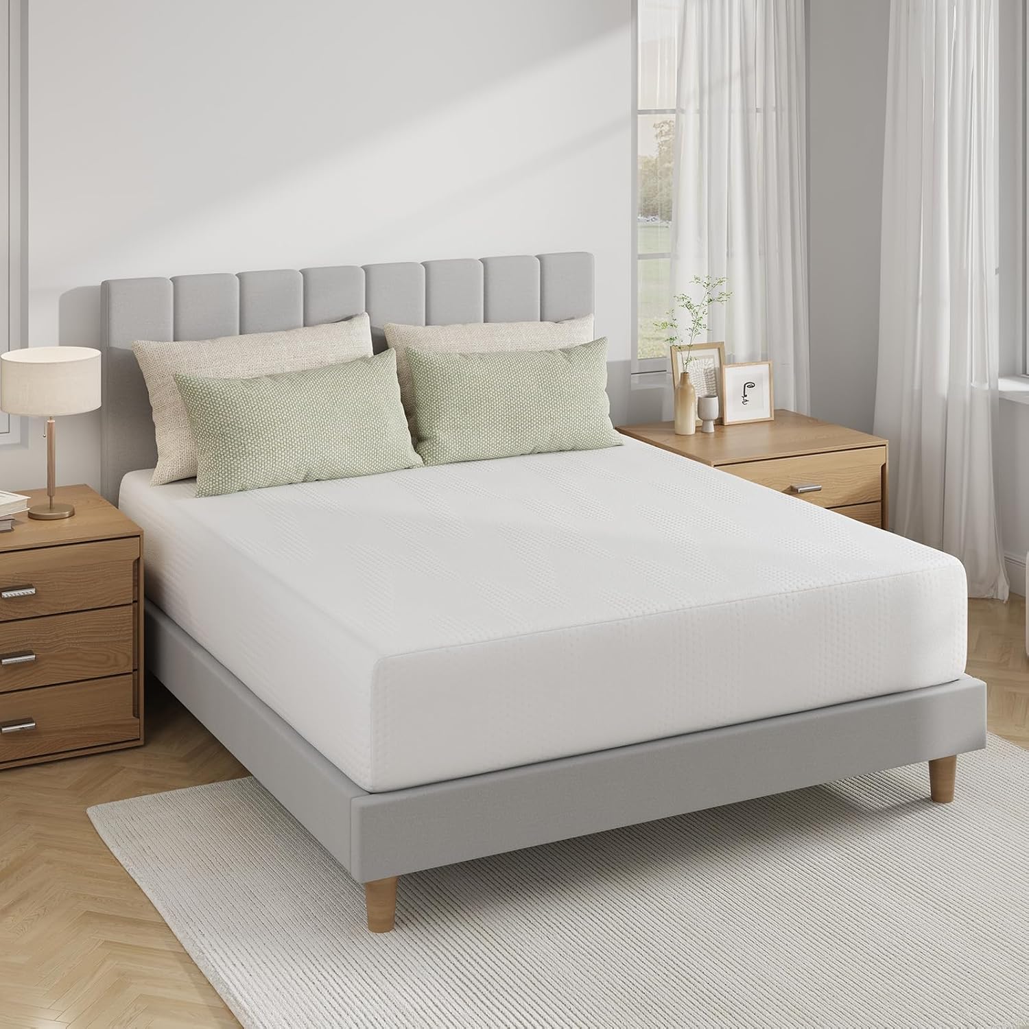 Novilla 12 Inch Full Size Mattress - Gel Memory Foam for Cooling Sleep & Pressure Relief | CertiPUR-US Certified, Grey