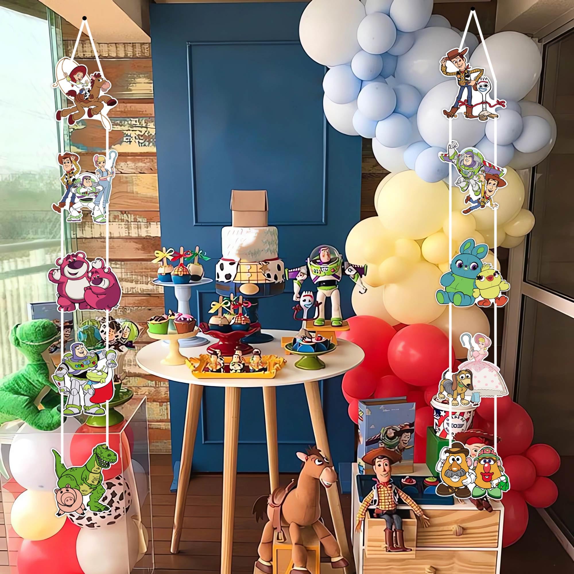 Cartoon Birthday Decorations, Birthday Party Porch Sign Banner Decoration Supplies, 10 Pcs Hanging Porch for Theme Party Supplies