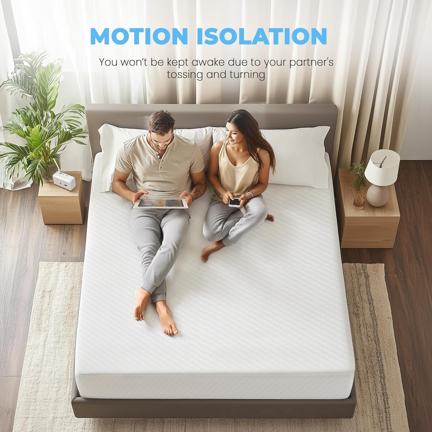 Neo Sleep 10-Inch King Cooling Gel Memory Foam Mattress - Medium Firm Pressure Relief | CertiPUR-US Certified