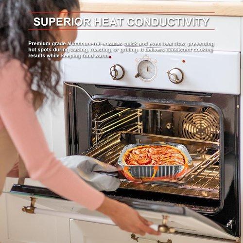 GrillChef 8x8 Aluminum Foil Pans - Disposable Baking Pans with Lids | 25 Pack for Cakes & Roasting