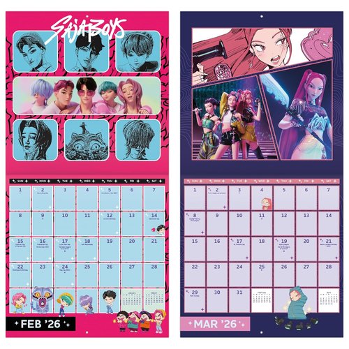 2026 Kpop Demon Hunters Wall Calendar - Vibrant Artwork | Perfect for Fans & Collectors