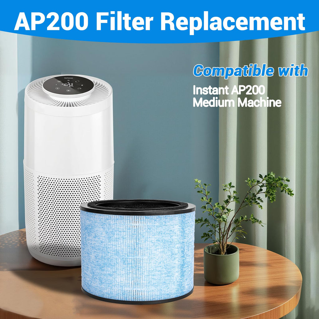 AP200 Filter Replacement, Compatible with In-stant AP200 Air Purifier, 3-in-1 H13 Grade True HEPA Filter & Activated Carbon Fil-ter, Compare to F200 Filter, 2 Pack