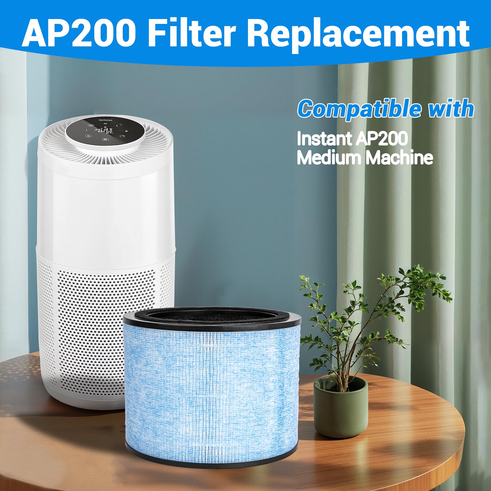 AP200 Filter Replacement, Compatible with In-stant AP200 Air Purifier, 3-in-1 H13 Grade True HEPA Filter & Activated Carbon Fil-ter, Compare to F200 Filter, 2 Pack