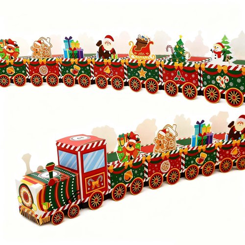 Lihome Diy Advent Calendar - Empty Advent Calendar to Fill Yourself, Christmas Advent Boxes Empty for Kids and Family (Christmas Train)