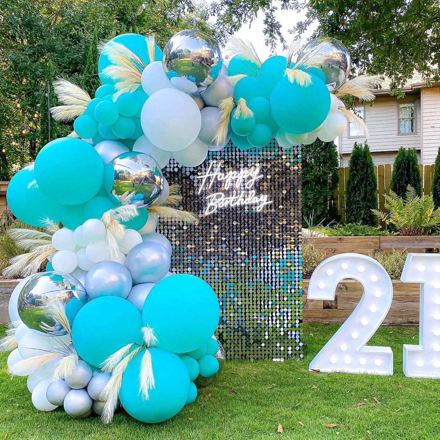 Voircoloria Teal Balloons - 130pcs in Various Sizes for Baby Showers, Weddings & Birthday Parties