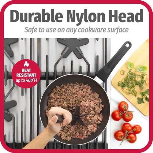 GoodCook Ground Meat Choppers - Heat-Resistant Nylon 5-Blade Set of 2 for Beef & Turkey, Black