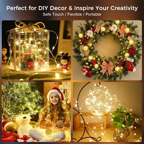 Fairy Lights | 33Ft Battery Operated 100 LED Twinkle Lights with Remote & Timer - Waterproof for Weddings & Decor