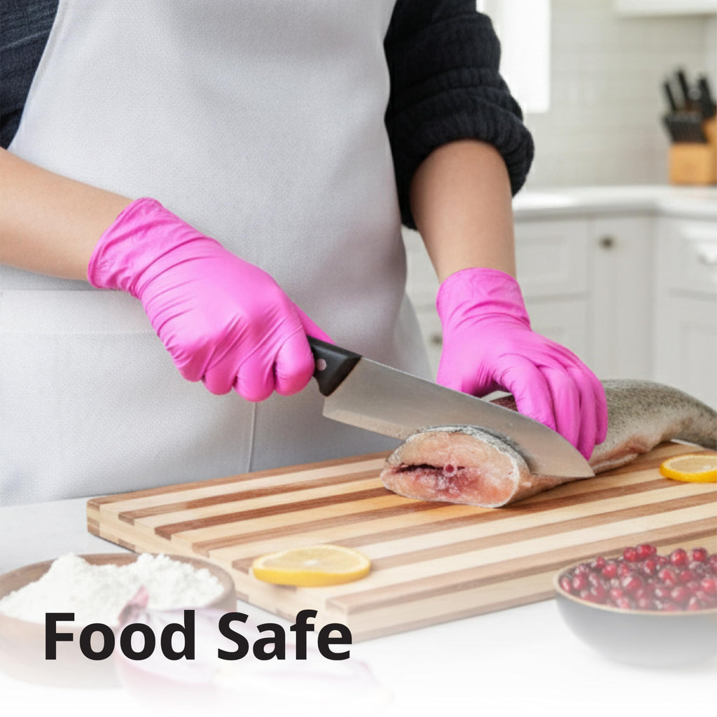 SwiftGrip Pink Gloves Powder-Free Nitrile Gloves, 100ct Box - 3-Mil, Gloves Disposable Latex Free, for Kitchen, Cleaning, Estheticians, Hair Stylist - Pink/Fuchsia(Medium)