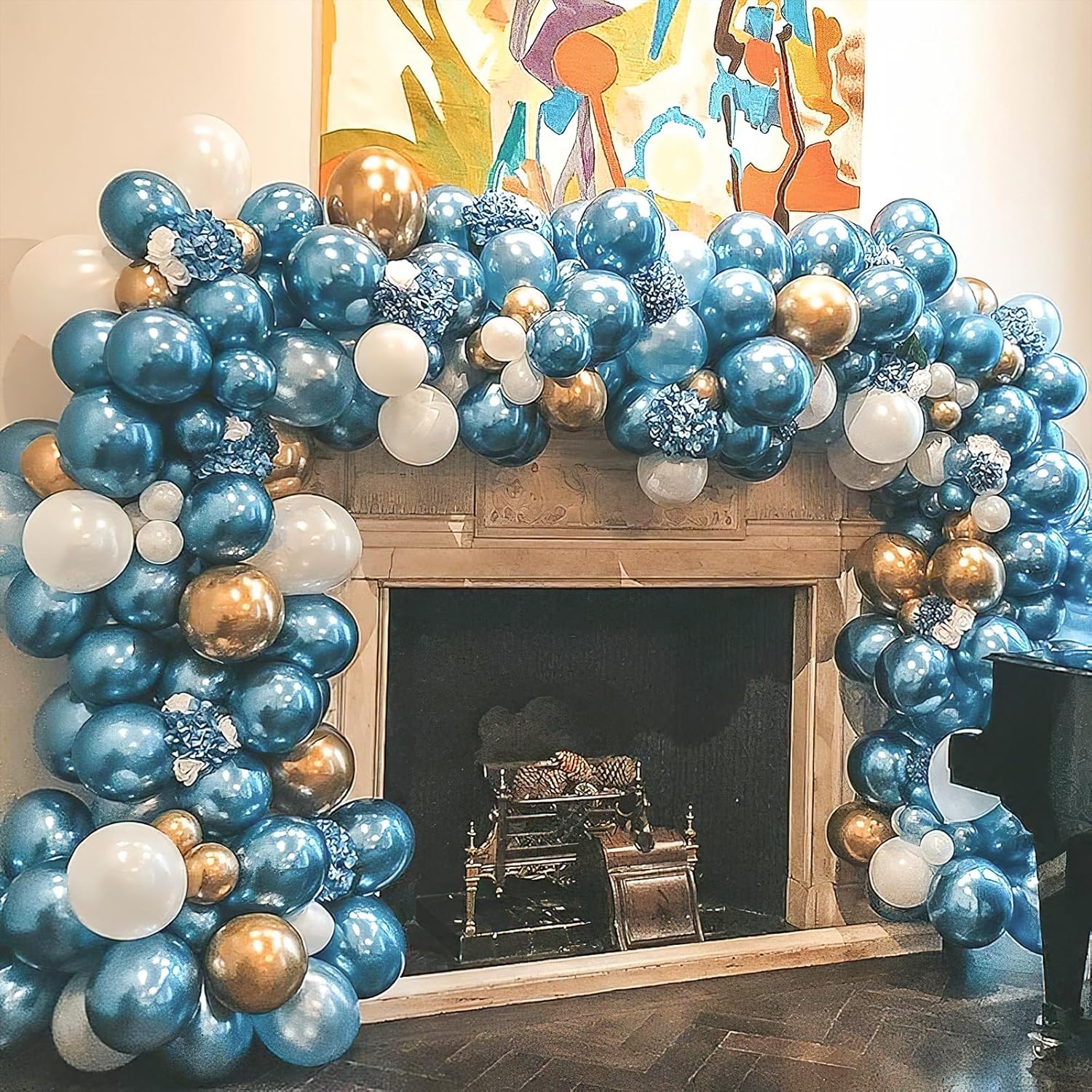 PartyWoo Metallic Blue Balloons - 50 Pcs 12 Inch for Stunning Birthday & Wedding Decor