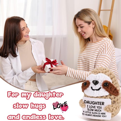 MBL Easter Teen Girl Daughter - Easter Basket Stuffers for Daughters Teens Girls Kids, Crochet Sloth Mother's Graduation Birthday Trendy Stuff Gift for Kid 16 Years Old Teenager Girl from Mom Dad