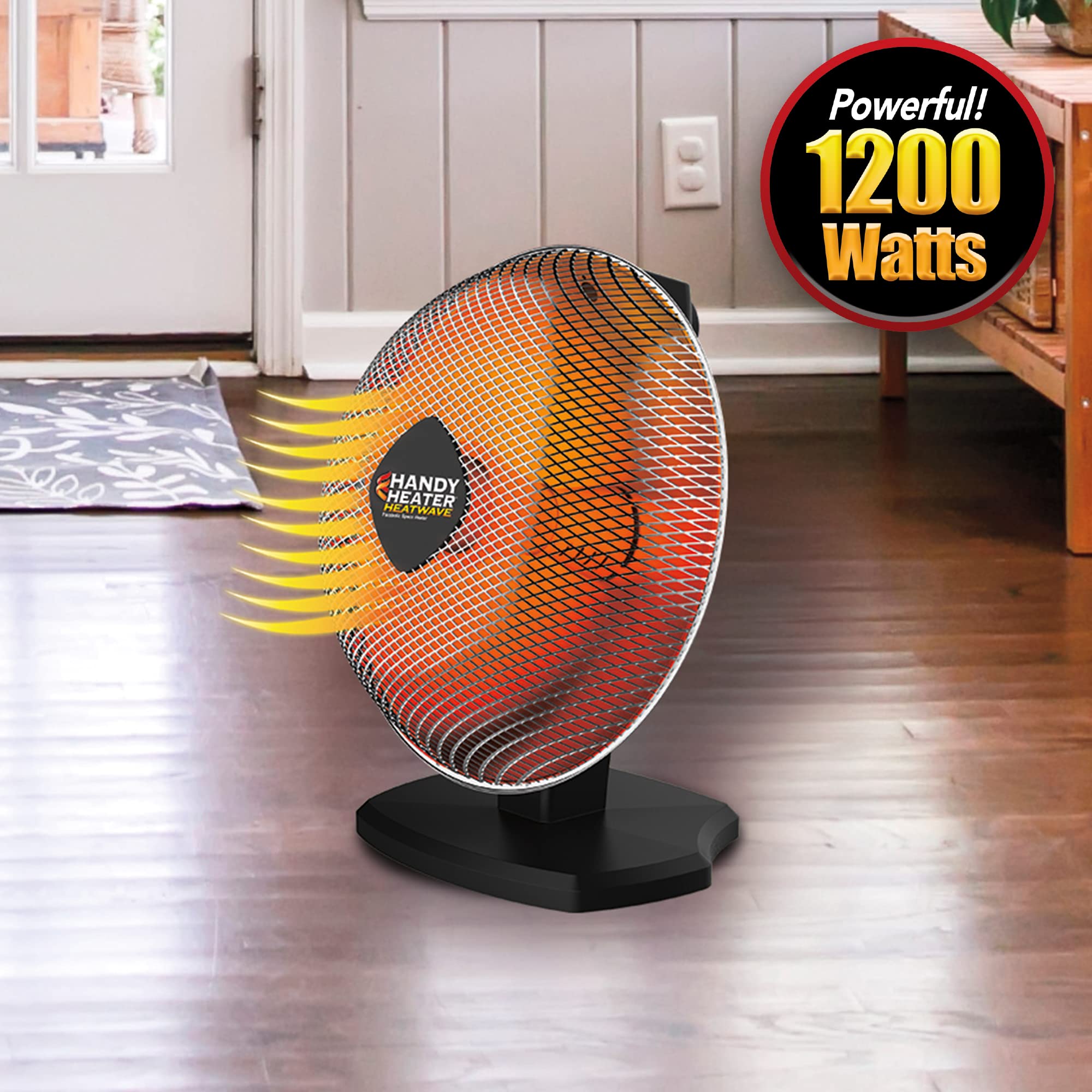 Ontel Handy Heater Heatwave Parabolic Space Heater with Ceramic Heating Technology