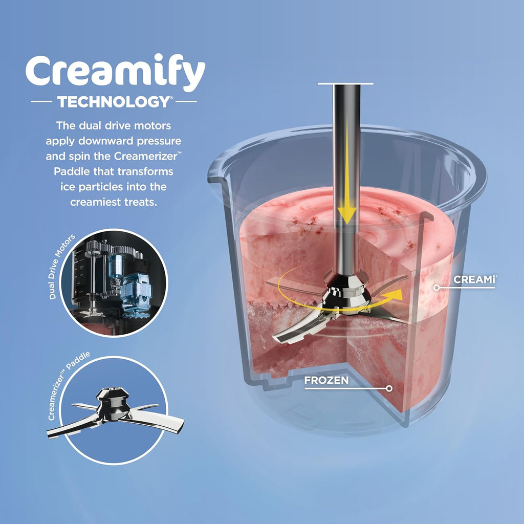 Ninja CREAMi Ice Cream Maker Bundle - Includes 4 Tubs for Gelato, Milkshakes & More | 7 One-Touch Programs | Compact Silver Design