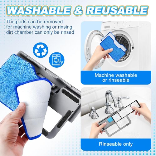 KEEPOW Reusable Mop Pads - Compatible with Shark VACMOP VM252, VM200, VM401 | 4+2+1 Pack for Efficient Cleaning