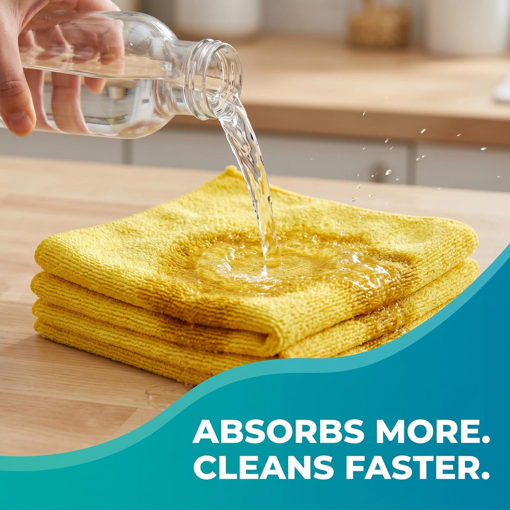 HELOMOR 3 Extra Large Microfiber Cleaning Cloths, 30"x18" Floor Towels for Squeegee Mop, Reusable Multi-Purpose Cleaning Rags for House, Kitchen, Car & Windows, Highly Absorbent, Lint-Free