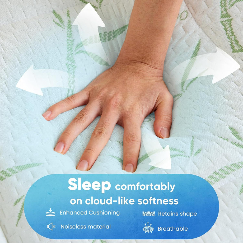 Sweetcrispy Dual Layer Memory Foam Mattress Topper - 2 Inch Gel & 1 Inch Pillowtop for Cooling Comfort