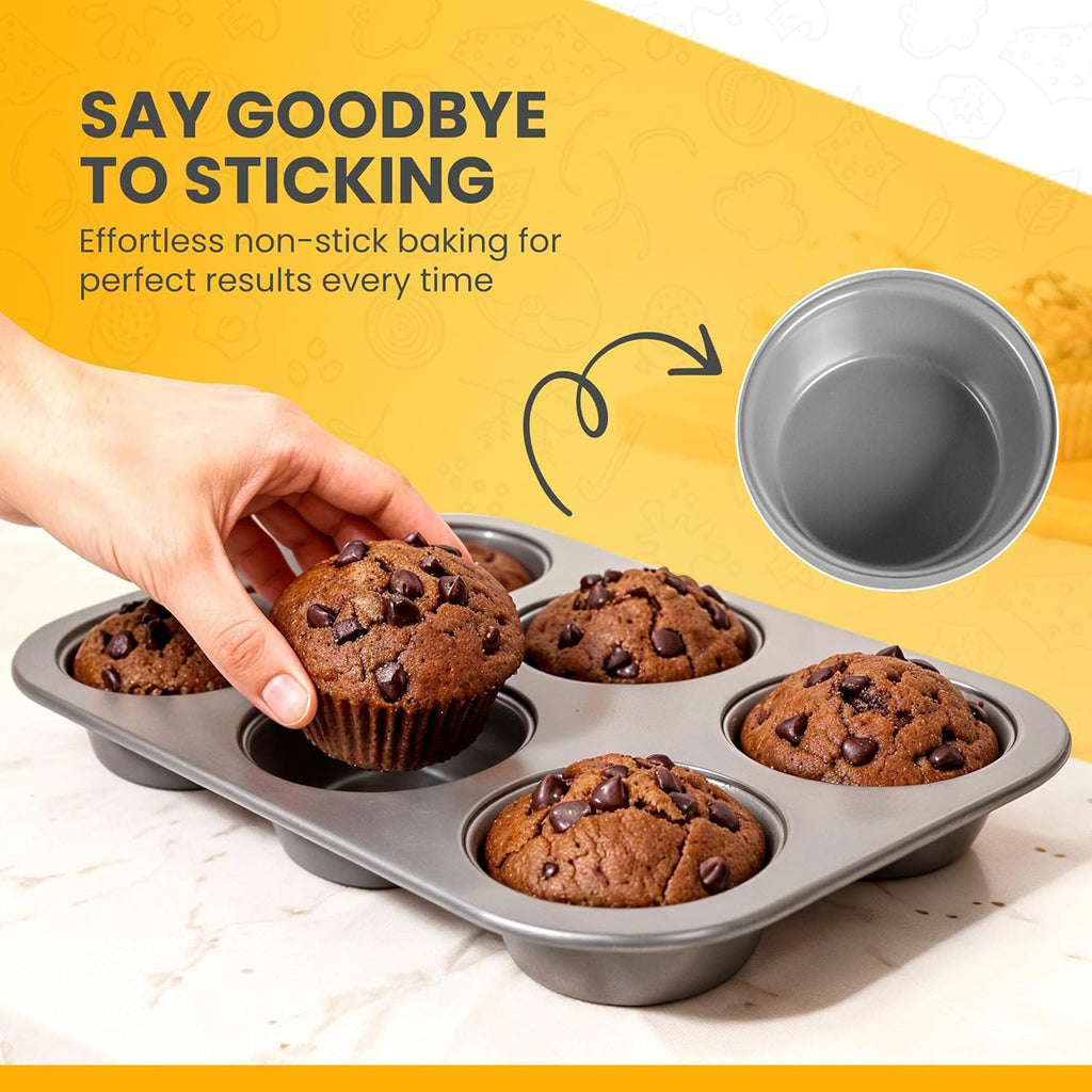 Skiennix Non-Toxic Bakeware Set - PFOA-Free 11pc Stackable Nonstick Baking Pans | Muffin, Cookie, Cake & Roaster Pans