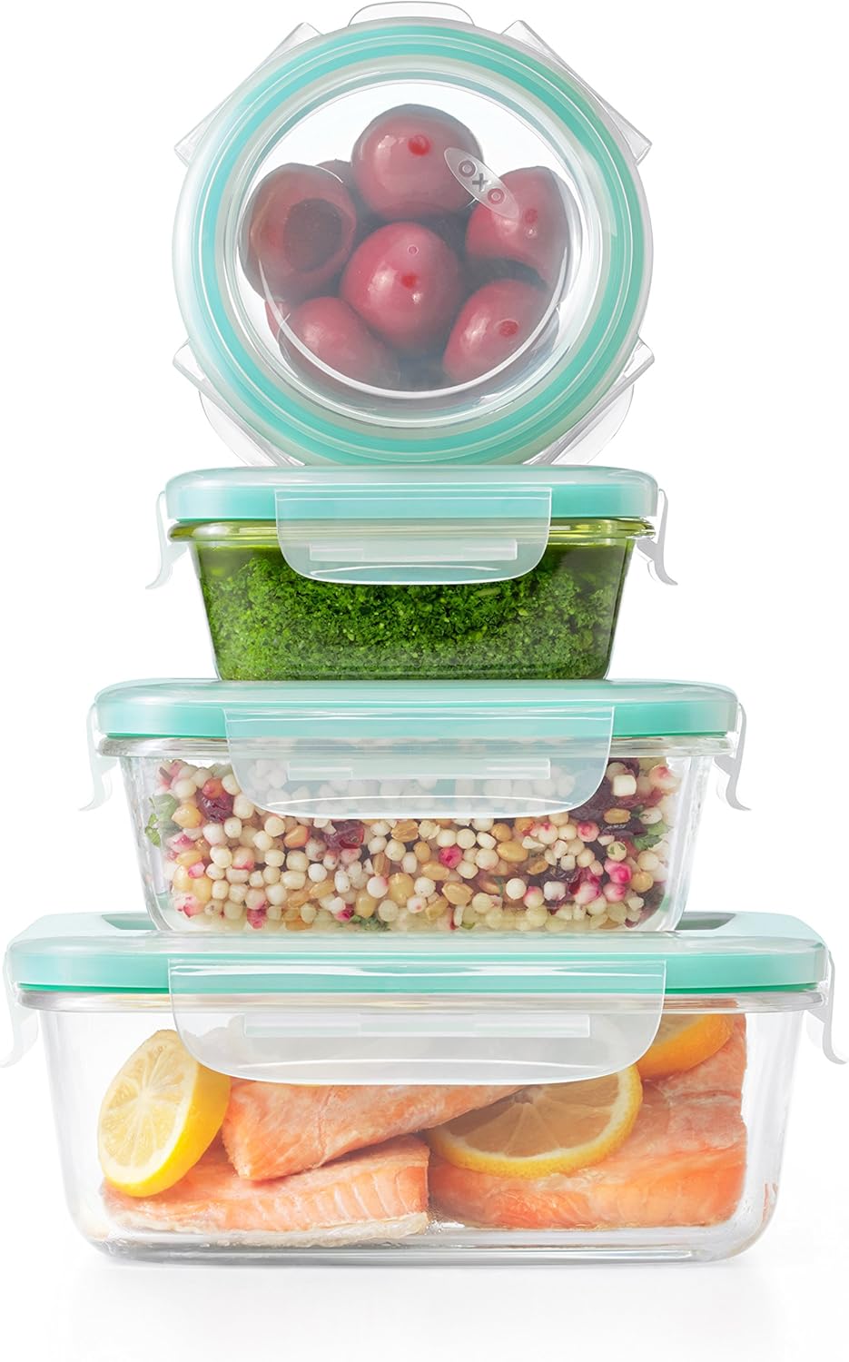 OXO Good Grips Airtight Glass Container Set - 12 Pieces for Fresh Food Storage